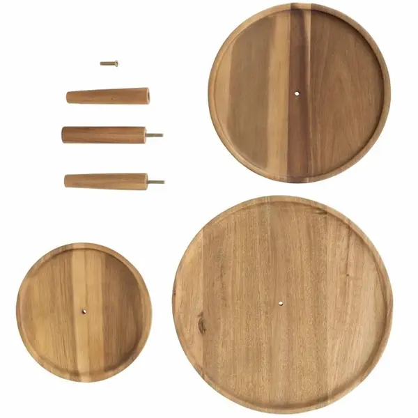 Etagère/Serveerstandaard | Hout | 3-laags | Ø305x395(h)mm