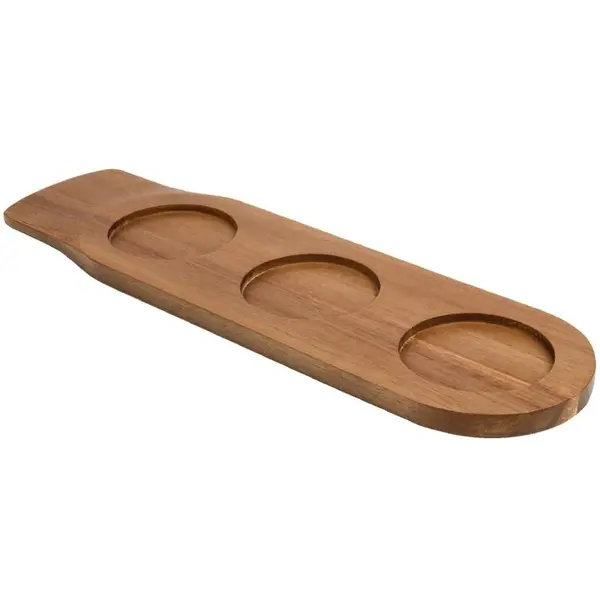 Serveerplank | Acaciahout | Per Stuk | 3 Vakken | Dubbelzijdig | 480x140x16(h)mm