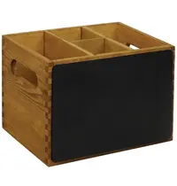 Olympia Bestekbak | Hout | 4 Vakken | Met 1-Zijdig Krijtbord | 210x160x150(h)mm