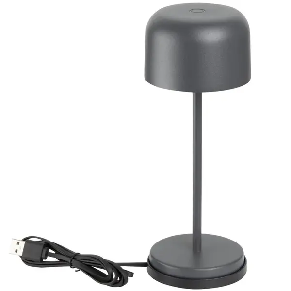 Tafellamp | SIENA | Grijs | Incl. Lichtbron (Dimbaar) | Draadloos | Ø80x200(h)mm
