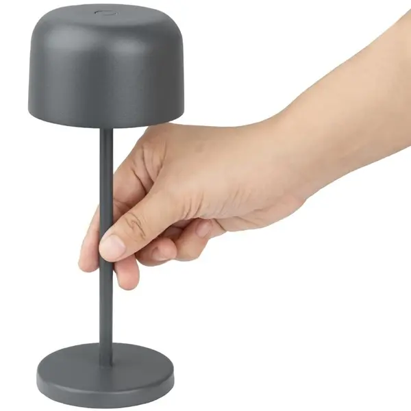 Tafellamp | SIENA | Grijs | Incl. Lichtbron (Dimbaar) | Draadloos | Ø80x200(h)mm