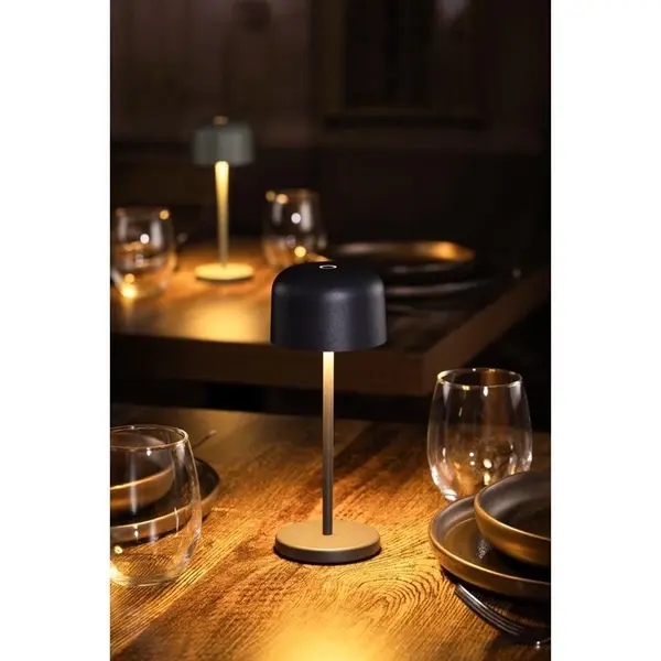 Tafellamp | SIENA | Grijs | Incl. Lichtbron (Dimbaar) | Draadloos | Ø80x200(h)mm
