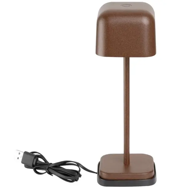 Tafellamp | LUCCA | Bruin | Incl. Lichtbron (Dimbaar) | Draadloos | 70x70x200(h)mm