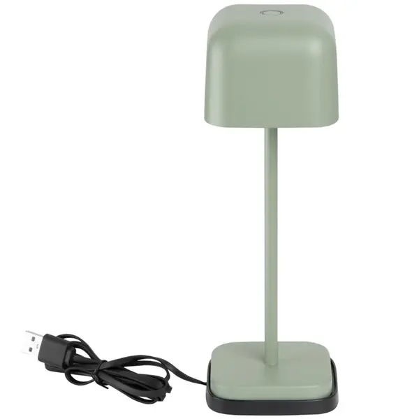 Tafellamp | LUCCA | Saliegroen | Incl. Lichtbron (Dimbaar) | Draadloos | 70x70x200(h)mm