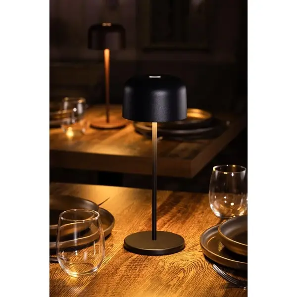 Tafellamp | SIENA | Zwart | Incl. Lichtbron (Dimbaar) | Draadloos | Ø112x300(h)mm