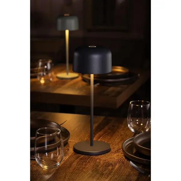 Tafellamp | SIENA | Grijs | Incl. Lichtbron (Dimbaar) | Draadloos | Ø112x300(h)mm