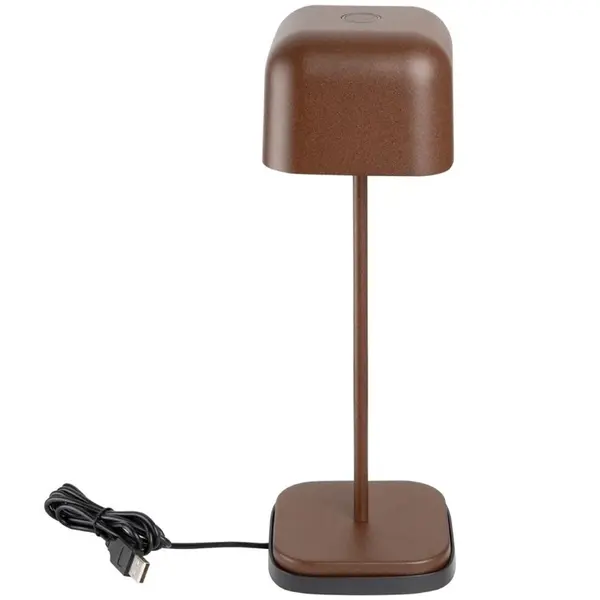Tafellamp | LUCCA | Bruin | Incl. Lichtbron (Dimbaar) | Draadloos | 100x100x300(h)mm