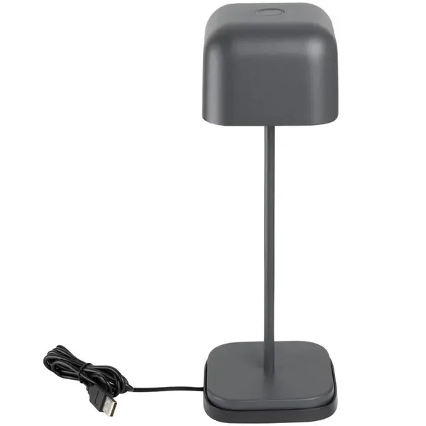 Tafellamp | LUCCA | Grijs | Incl. Lichtbron (Dimbaar) | Draadloos | 100x100x300(h)mm