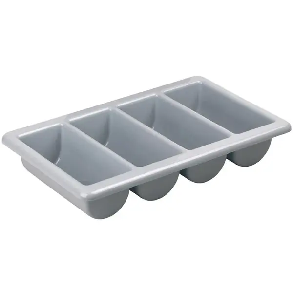 Bestekbak | KRISTALLON | Kunststof | Grijs | 4-vaks | 1/1 GN | 530x325x100(h)mm