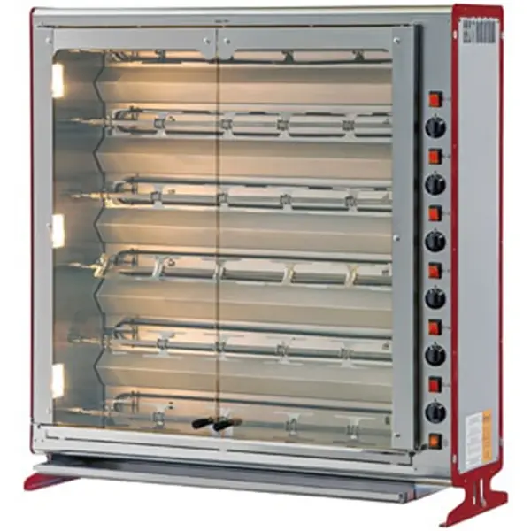Kippengrill | ELBA | Gas | 6 Spitten | 24 Kippen | 24kW/0.31kW (230V) | Piëzo Ontsteking | 921x391x1220(h)mm