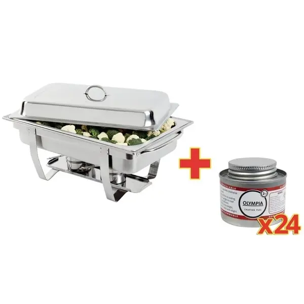 Chafing Dish | MILAN | RVS | 1/1 GN (9L) | Incl. Brandpastas