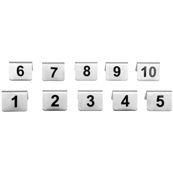 Tafelnummers | RVS | 1 t/m 10 | 2-zijdig | 10 Stuks | 51x38x35(h)mm