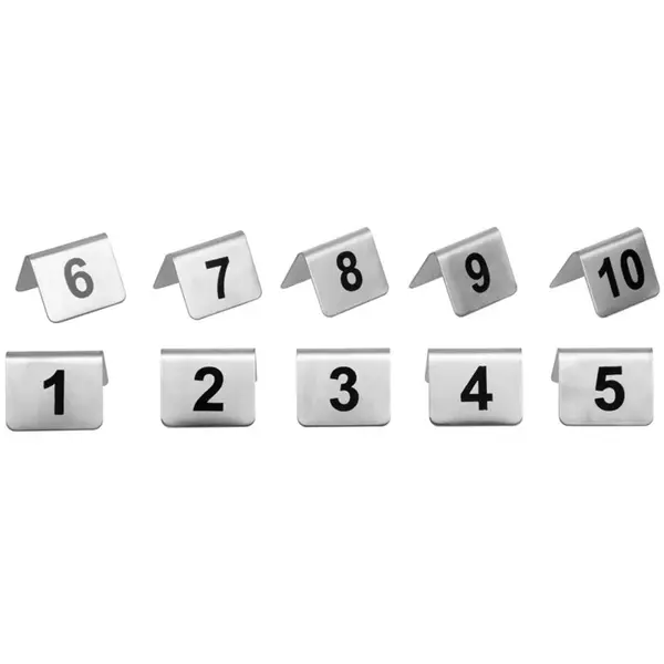 Tafelnummers | RVS | 1 t/m 10 | 2-zijdig | 10 Stuks | 51x38x35(h)mm