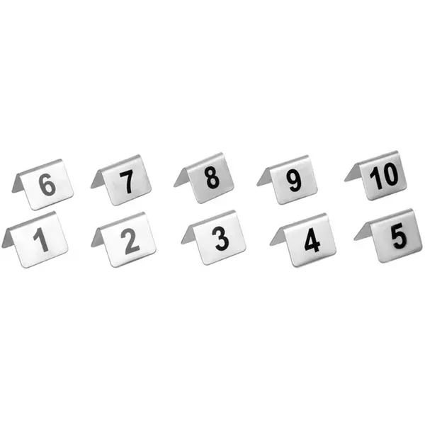 Tafelnummers | RVS | 1 t/m 10 | 2-zijdig | 10 Stuks | 51x38x35(h)mm