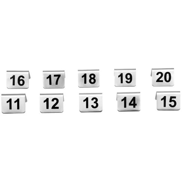 Tafelnummers | RVS | 11 t/m 20 | 2-zijdig | 10 Stuks | 51x38x35(h)mm