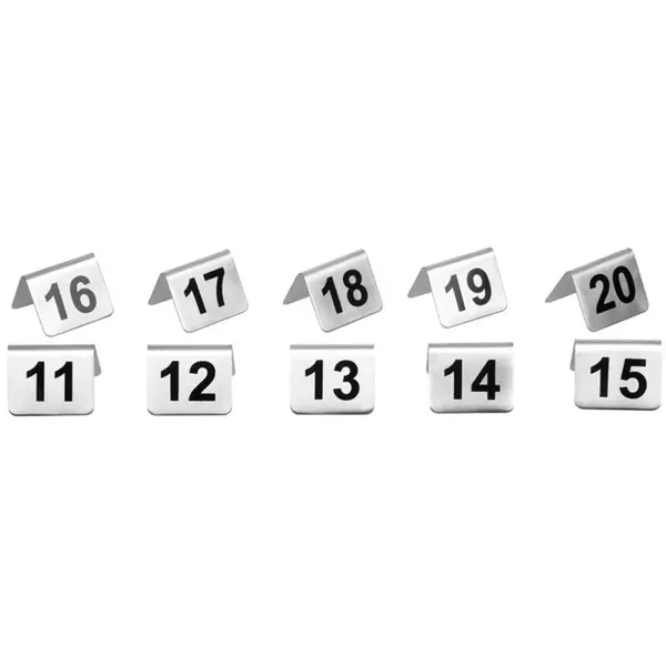 Tafelnummers | RVS | 11 t/m 20 | 2-zijdig | 10 Stuks | 51x38x35(h)mm