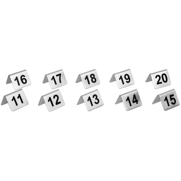 Tafelnummers | RVS | 11 t/m 20 | 2-zijdig | 10 Stuks | 51x38x35(h)mm