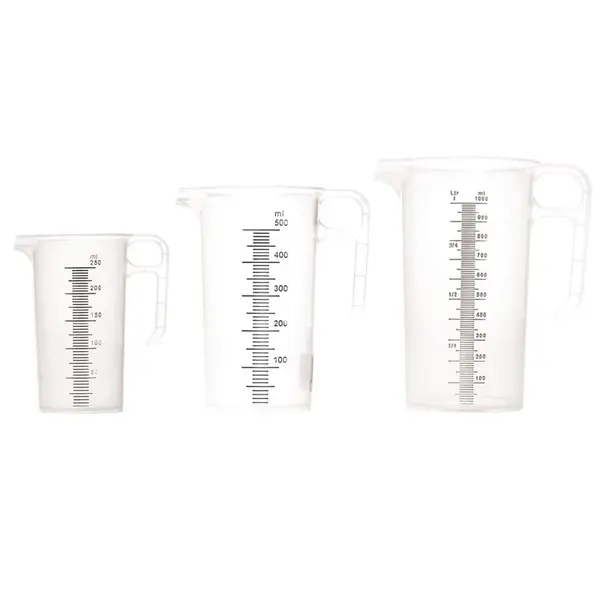 Maatbekerset | PRO-JUG | Kunststof | 250ml/500ml/1L | Maatverdeling