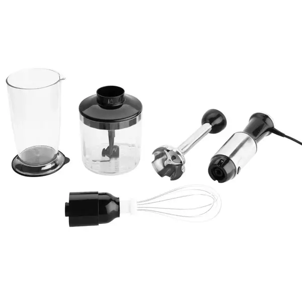 Staafmixerset | Incl. Maatbeker + Garde + Hakmolen + Accessoire-Adapter | Regelbare Snelheid | 0.8kW (230V) | 56x56x416(h)mm