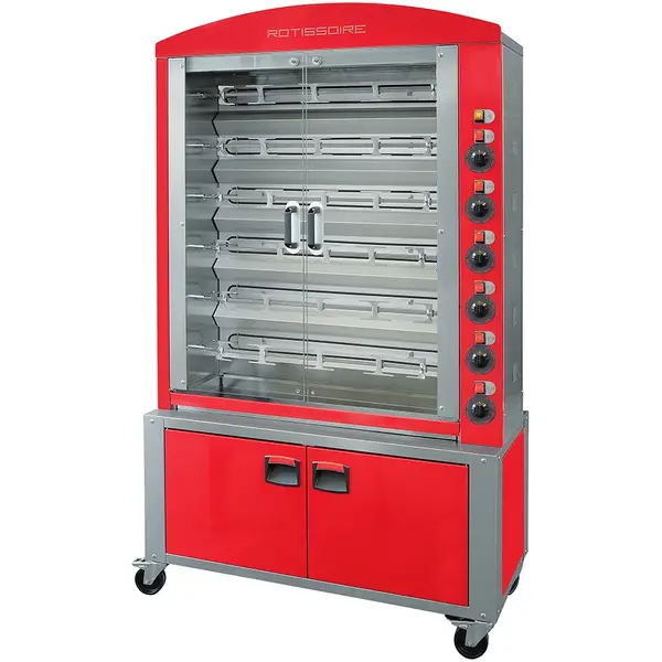Kippengrill | VERTICALI ELBA PLUS | Gas | 6 Spitten | 36 Kippen | 28kW/0.31kW (230V) | Piëzo Ontsteking | 1175x500x1386(h)mm