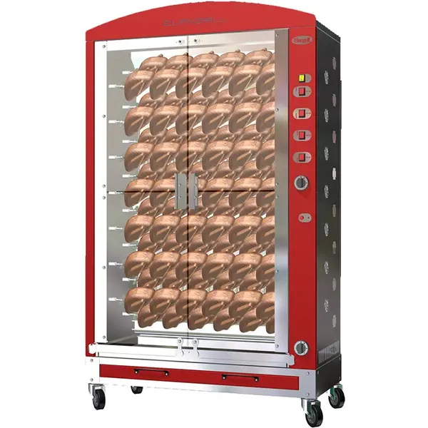 Kippengrill | VERTICALI ELBA PLUS | Gas | 17 Spitten | 102 Kippen | 42kW (230V) | Piëzo Ontsteking | 1175x500x1836(h)mm