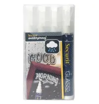 Securit Krijtstiften | Wit | 2-6mm | 4 Stuks | Waterbestendig | 78x15x147(h)mm