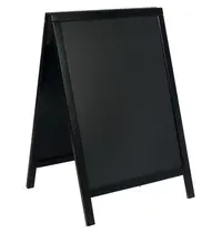 Securit Krijtstoepbord | WOODY | Hout | Zwart | Weerbestendig | 570x68x895(h)mm