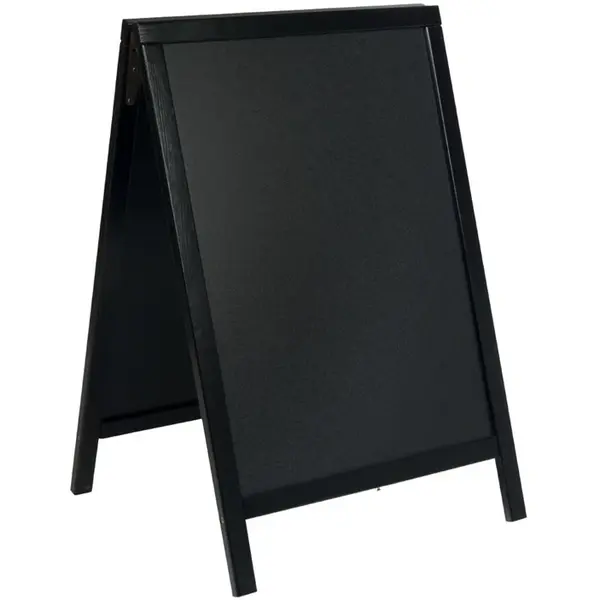 Krijtstoepbord | WOODY | Hout | Zwart | Weerbestendig | 570x68x895(h)mm