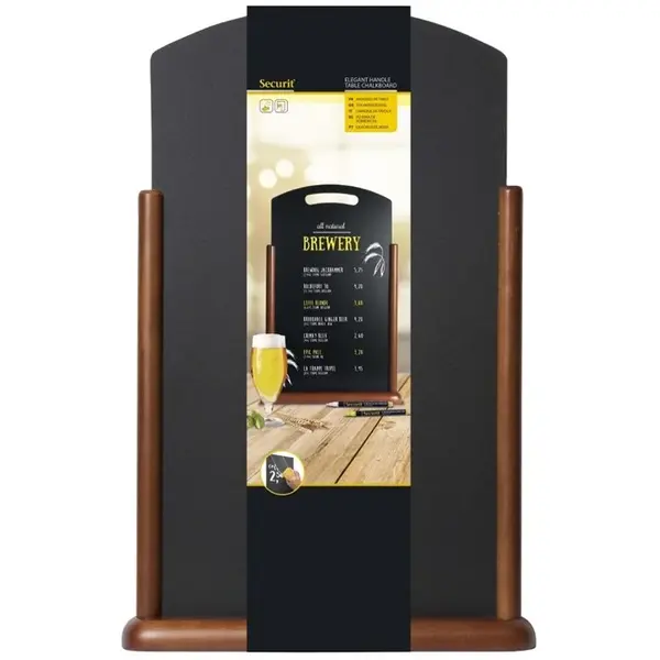 Tafelkrijtbord | Hout | Donkerbruin | 2-Zijdig | 350x70x530(h)mm