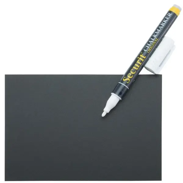 Krijtbordtags | Kunststof | Schrijfvlak 105x148 (A6) | 2-Zijdig | 20 Stuks | 340x90x185(h)mm