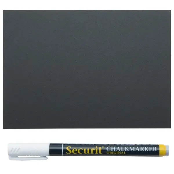 Krijtbordtags | Kunststof | Schrijfvlak 105x148 (A6) | 2-Zijdig | 20 Stuks | 340x90x185(h)mm