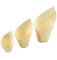 Sier Disposables Serveerbekers | Hout | 5cl | 50 Stuks | Ø32x35/75(h)mm 