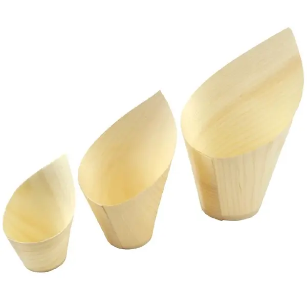 Serveerbekers | Hout | 11cl | 40 Stuks | Ø36x50/110(h)mm