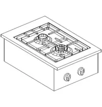 CombiSteel Inbouw Gasfornuis | DROP-IN | Gas | 2 Branders (2x 3.5kW) | Waakvlam | 400x600x270(h)mm