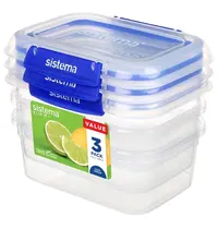 Sistema Voedselcontainers | KLIP IT PLUS | Kunststof (BPA-Vrij) | Transparant | 1L | 3 Stuks | 145x176x149(h)mm