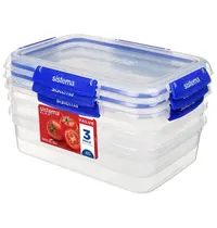 Sistema Voedselcontainers | KLIP IT PLUS | Kunststof (BPA-Vrij) | Transparant | 2L | 3 Stuks | 255x175x80(h)mm 