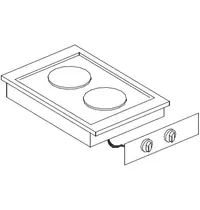 CombiSteel Inbouwfornuis | DROP-IN | Elektrisch | 2 Kookpunten (Ø180/220) | 4.1kW (400V) | 400x600x260(h)mm