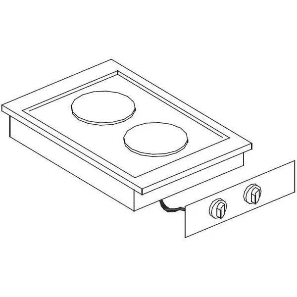 Inbouwfornuis | DROP-IN | Elektrisch | 2 Kookpunten (Ø180/220) | 4.1kW (400V) | 400x600x260(h)mm
