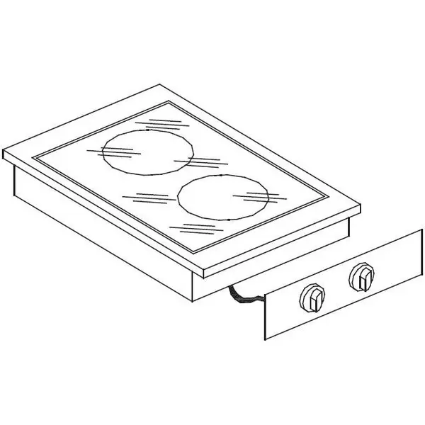 Glaskeramisch Inbouwfornuis | DROP-IN | 2 Kookpunten (Ø180/240) | 4.2kW (400V) | 400x600x260(h)mm