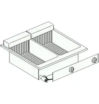 CombiSteel Inbouwfriteuse | DROP-IN | Elektrisch | 10+10L | 11kW (400V) | Aftapkranen | 600x600x356(h)mm