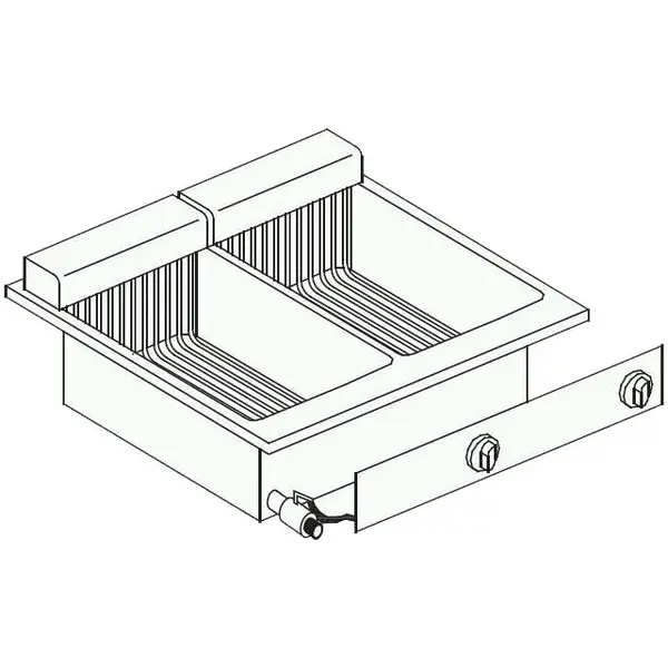 Inbouwfriteuse | DROP-IN | Elektrisch | 10+10L | 11kW (400V) | Aftapkranen | 600x600x356(h)mm