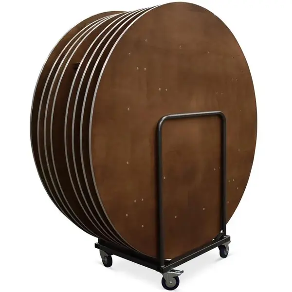Trolley | Ronde Bankettafels | Hamerslag | Wielen (Geremd)