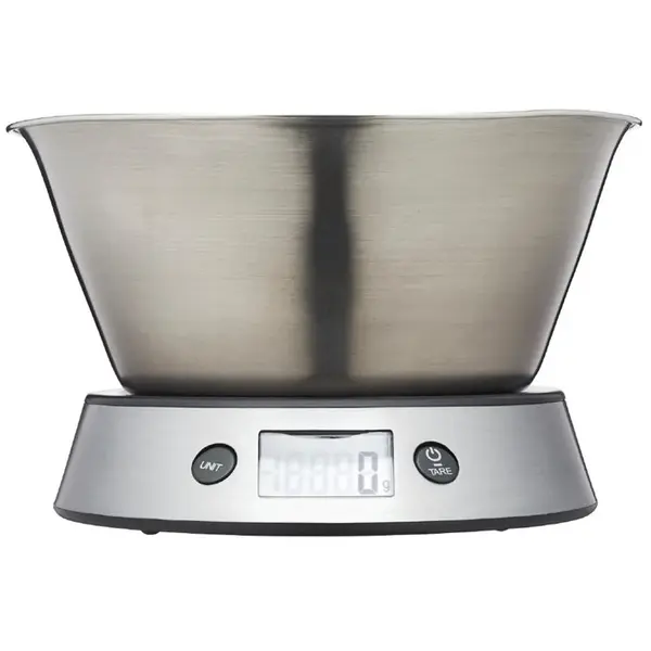 Keukenweegschaal | PRO | RVS | Max. 5kg | 1g Nauwkeurig | Draadloos | Incl. Kom | 210x210x130(h)mm