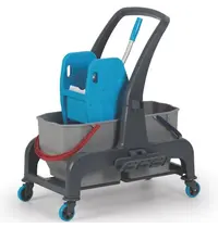 CombiSteel Duo Rolemmer + Wringer | ProCart | Grijs/Blauw | 25+25L | 730x580x920(h)mm