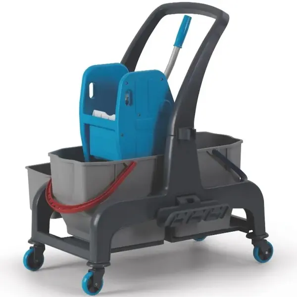 Duo Rolemmer + Wringer | Grijs/Blauw | 25+25L | Incl. Kleine Emmer | 730x750x920(h)mm