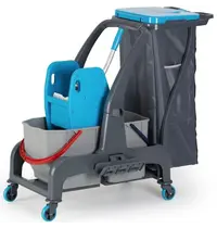 CombiSteel Schoonmaakwagen | ProCart | Kunststof | Grijs/Blauw | 960x580x960(h)mm