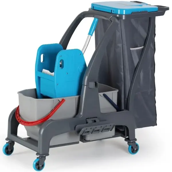 Schoonmaakwagen | ProCart | Kunststof | Grijs/Blauw | 960x580x960(h)mm