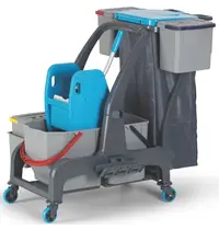 CombiSteel Schoonmaakwagen | ProCart | Kunststof | Grijs/Blauw | 960x770x960(h)mm