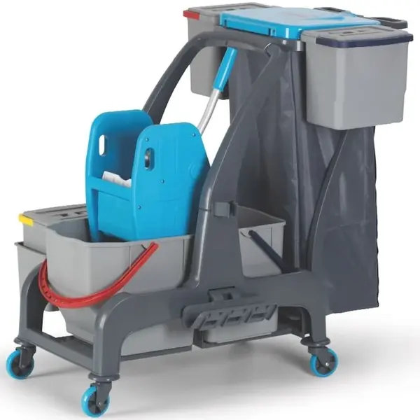 Schoonmaakwagen | ProCart | Kunststof | Grijs/Blauw | 960x770x960(h)mm