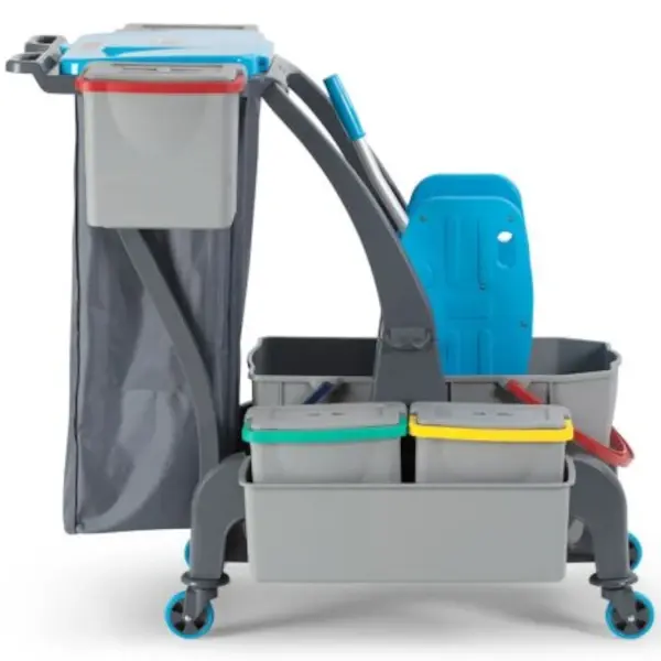 Schoonmaakwagen | ProCart | Kunststof | Grijs/Blauw | 960x770x960(h)mm
